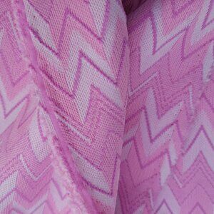 Vintage Pink & White Chevron Patterned Ponte Di Roma Knit Fabric